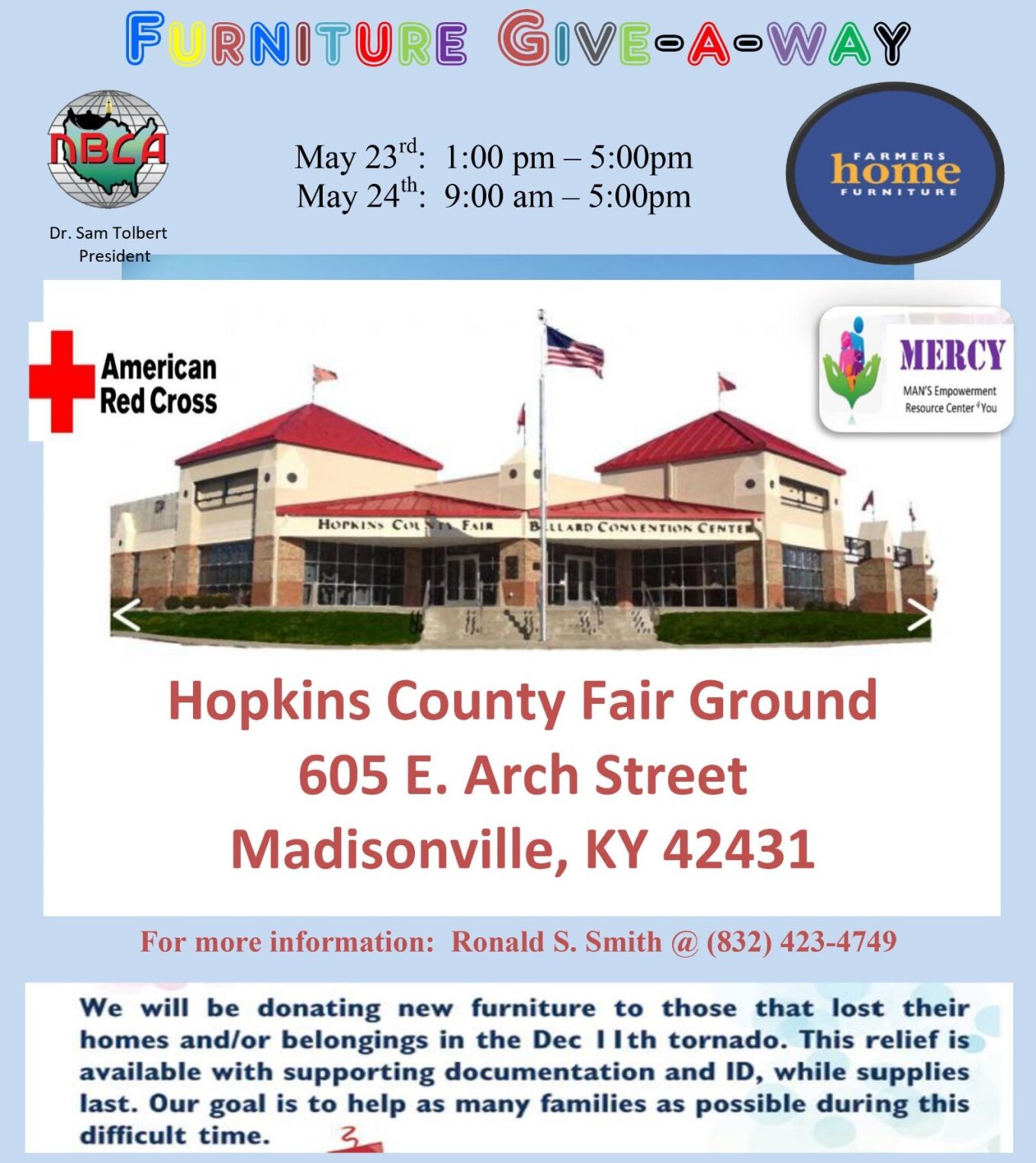 Furniture giveaway event happening in Madisonville